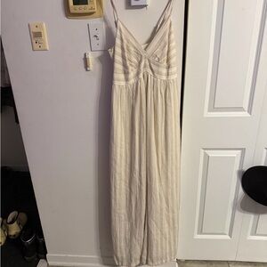 American Eagle Outfitters Beige Striped Maxi Dress